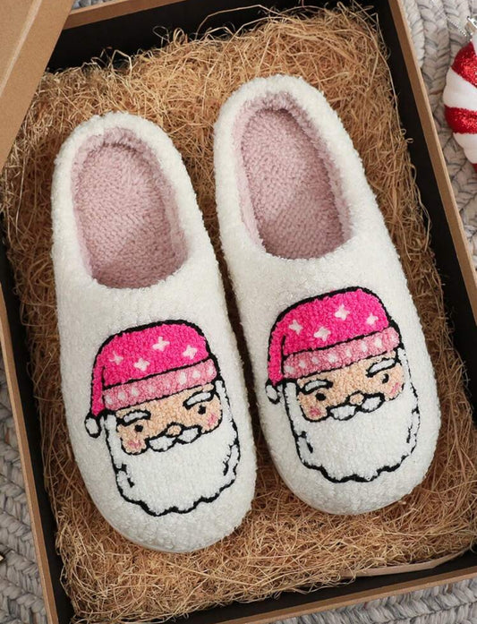 Pink Santa Slippers