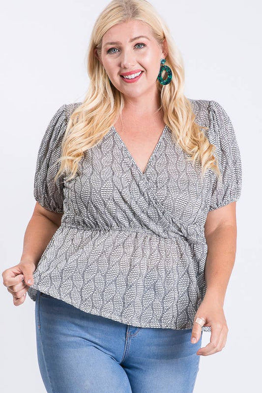 Plus Size Baby Doll Blouse Top