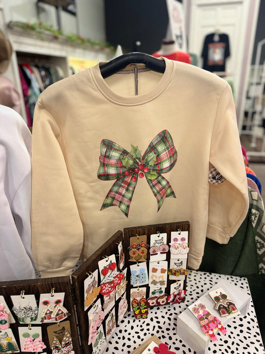 Plaid Bow Christmas Sweatshirt