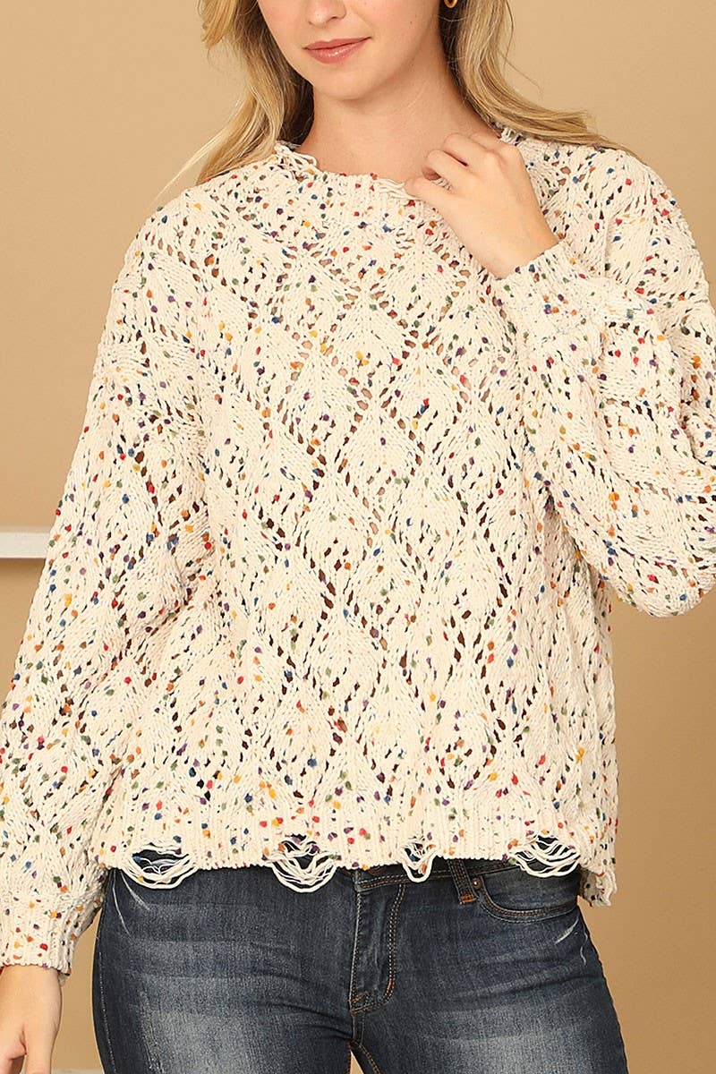 PLUS Multi-Color Crochet Sweater